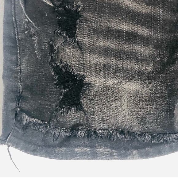 KanCan Black Distressed Denim Shorts size 24 - Picture 2 of 15